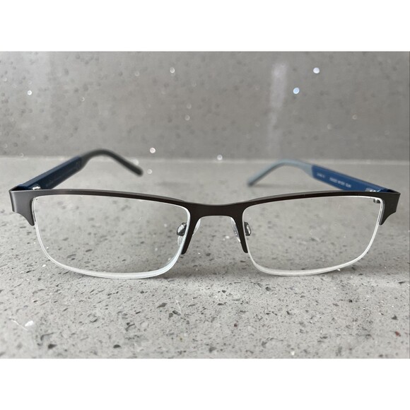Foster Grant Ironman Eyeglasses Frames ONLY IM1001 DG0921 Half Rim 53-17-147 - Picture 1 of 14